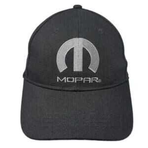 Open Road Brands Mopar Baseball Cap Black One Size Slideback Logo Polyester Hat